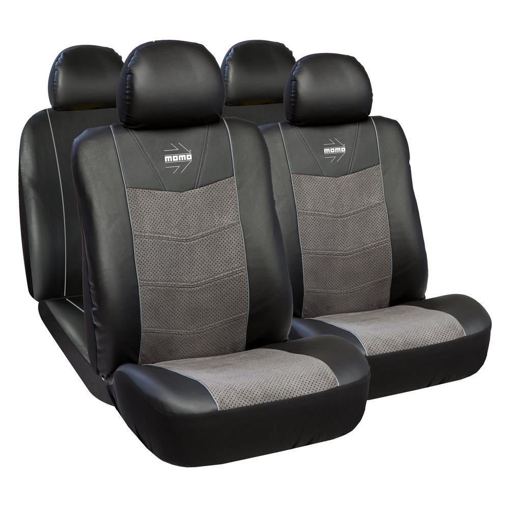 Huse Scaune Auto Audi 100 Premium - Momo Piele Ecologica si Alcantara 11 Bucati