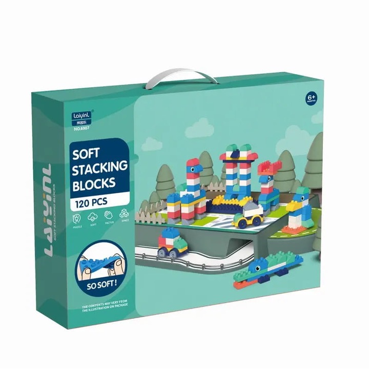 Комплект от 120 играчки строителни блокчета, Habarri, Multicolor