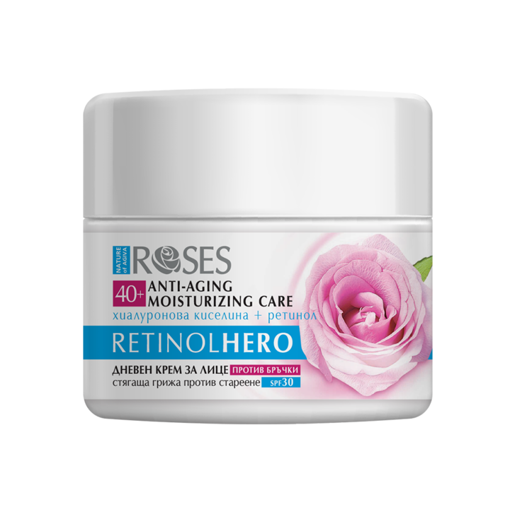 Дневен крем против бръчки Nature of Agiva Roses, Retinol Hero 40+, 50 мл