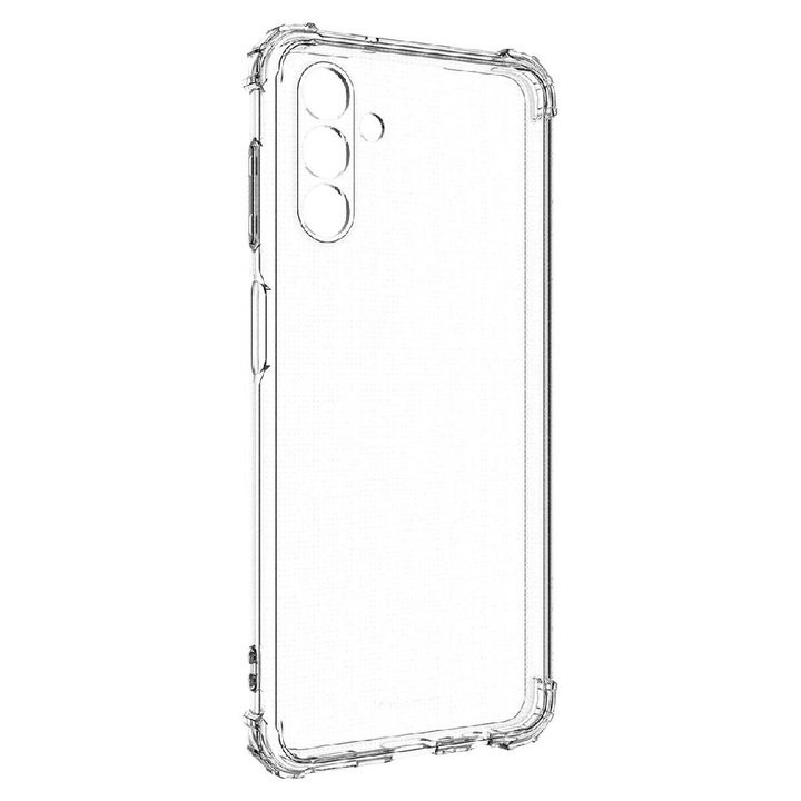 Samsung Galaxy A14 4g / 5g telefonnal kompatibilis szilikon tok, Extra átlátszó, ütéscsillapító technológia, pormentes, élvédelem, töltőcsatlakozó védelem, dugós mobil burkolat, vékony illeszkedés, átlátszó