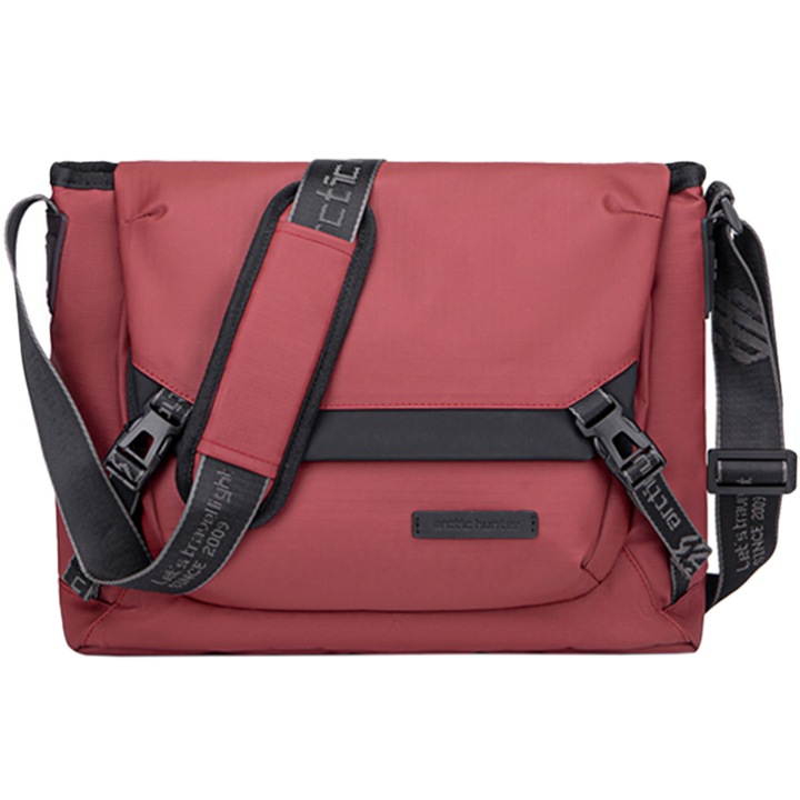 Geanta crossbody pentru laptop, 14 inch, rezistenta la stropi, Arctic Hunter K00528RD Rosu