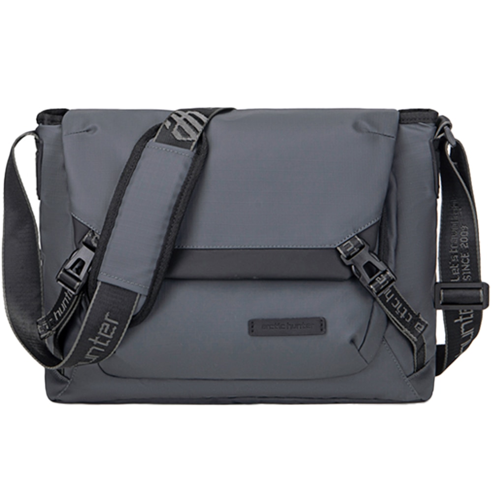 Geanta laptop 14 inch, rezistenta la apa, sistem fixare pe valiza, tip messenger ARCTIC HUNTER, K00528GY, Gri
