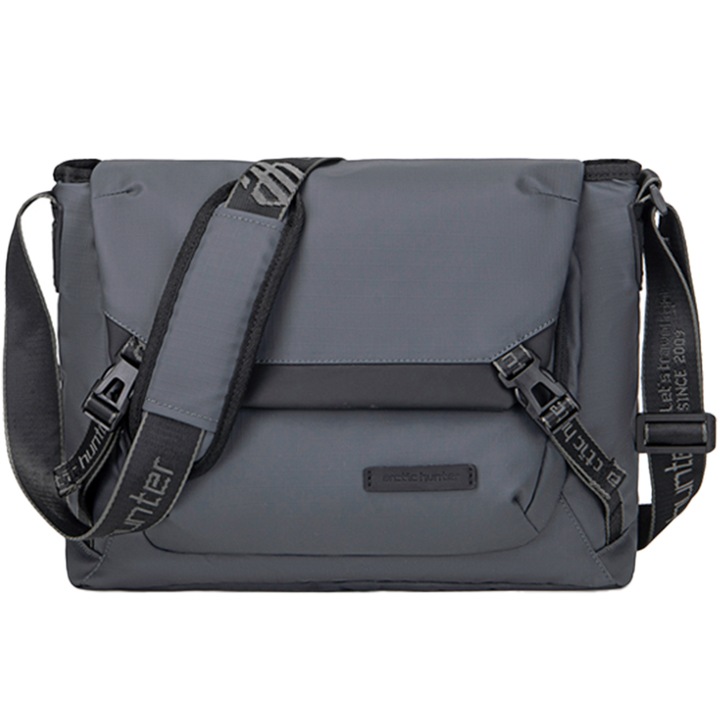 Geanta crossbody pentru laptop, 14 inch, rezistenta la stropi, Arctic Hunter K00528GY Gri