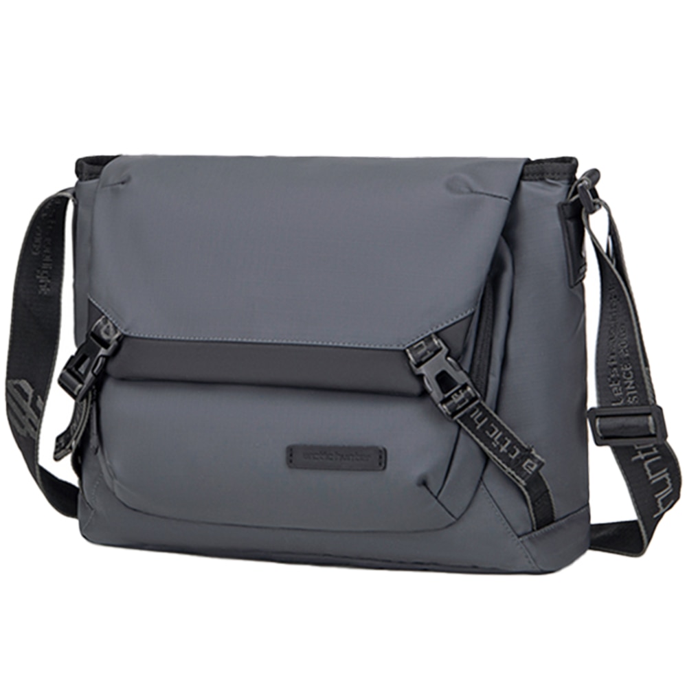 Geanta laptop 14 inch, rezistenta la apa, sistem fixare pe valiza, tip messenger ARCTIC HUNTER, K00528GY, Gri