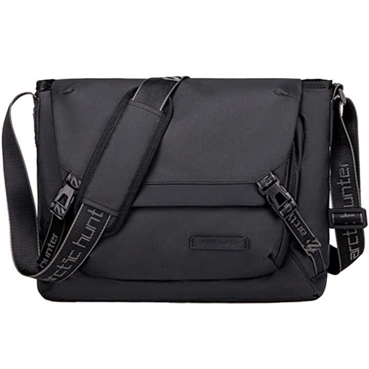 Geanta crossbody pentru laptop, 14 inch, rezistenta la stropi, Arctic Hunter K00528BK Negru