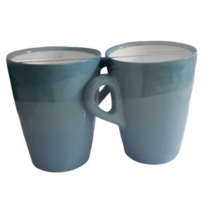 Set de 2 cani Eat Pop 11,8 x 8,5 x H11 cm 30cl fiecare - albastru vintage