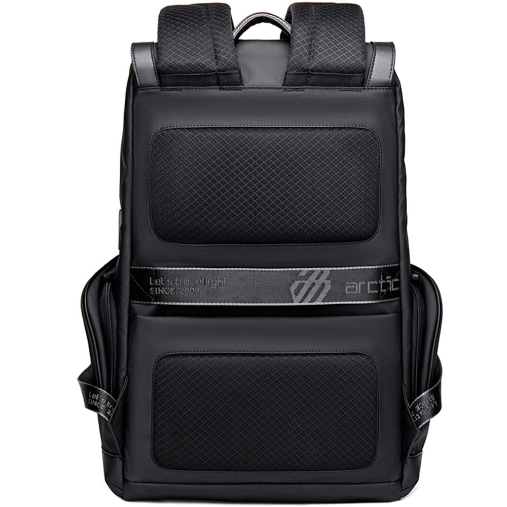 Rucsac laptop 15.6 inch, port USB, si USB-C, rezistent la apa, buzunar antifurt, buzunare laterale izolate termic ARCTIC HUNTER, B00428BK, Negru