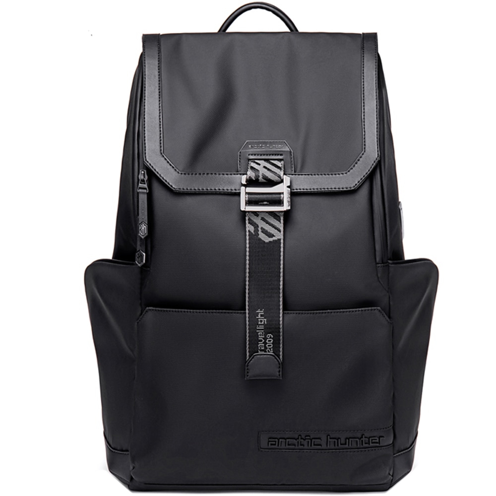 Rucsac laptop 15.6 inch, port USB, si USB-C, rezistent la apa, buzunar antifurt, buzunare laterale izolate termic ARCTIC HUNTER, B00428BK, Negru