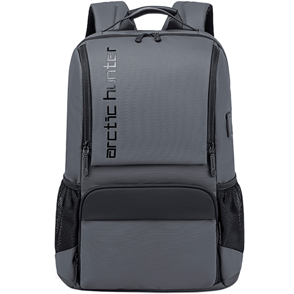 Rucsac laptop 15.6 inch, port USB, si USB-C, rezistent la stropi de apa, sistem fixare pe valiza, interior bine compartimentat, ARCTIC HUNTER, B00532GY, Gri