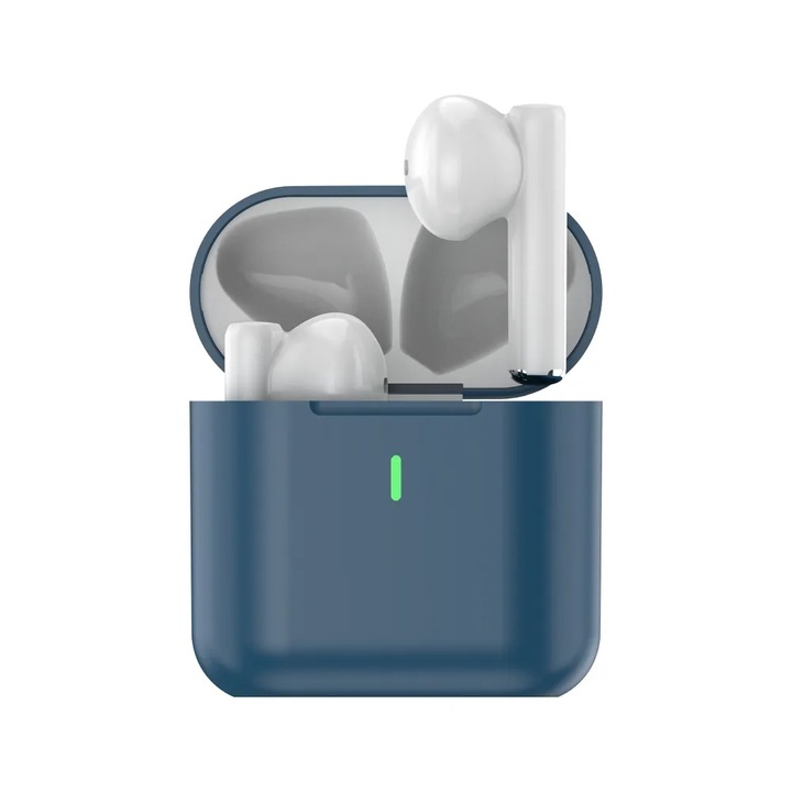 Bluetooth слушалки, безжично аудио, чист звук, удобен дизайн, дълъг живот на батерията, USB C порт, бързо зареждане, Bluetooth V5.0, син
