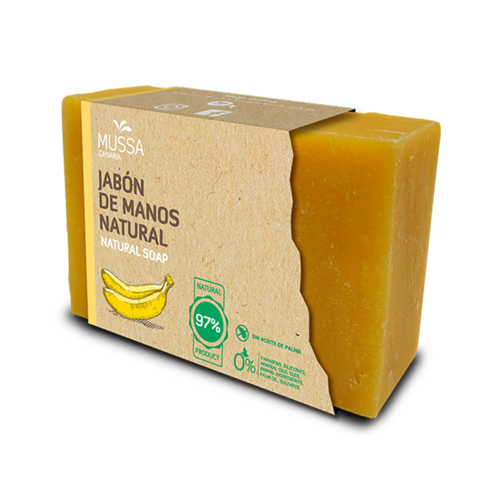Натурален сапун Mussa Canaria, с органичен банан от остров Тенерифе, Канарските острови, ръчно изработен, 100 гр