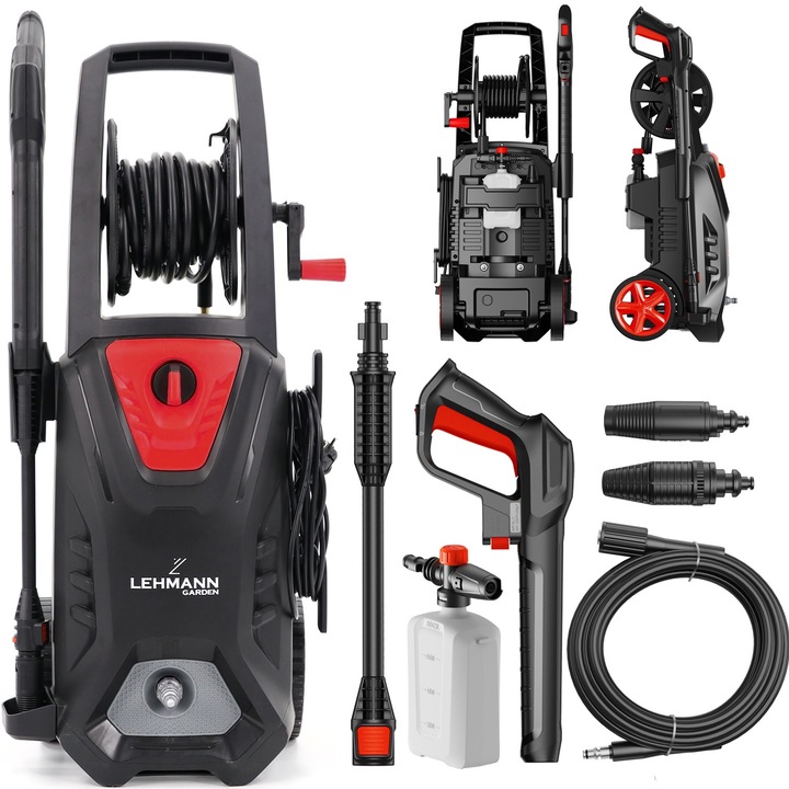 Aparat de spalat cu presiune, Lehmann Missouri BP, Alimentare La retea, 2200 W, 160/240 bar, 480 l/h, Negru/Portocaliu