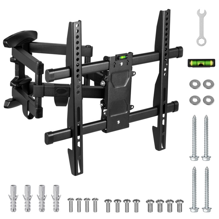 Suport TV de Perete, Universal, Pivotant, Diagonala 32″ - 70″ ( 80 - 178 cm ), Max 40 kg, Vesa 100x100 - 400x400, Sim Online®
