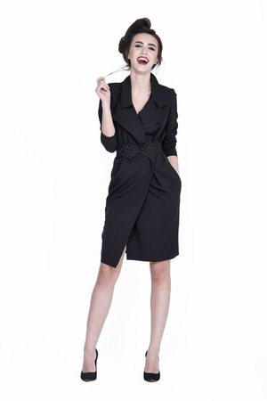 Rochie de dama, Poelle, tip cardigan, negru, 38 - eMAG.ro