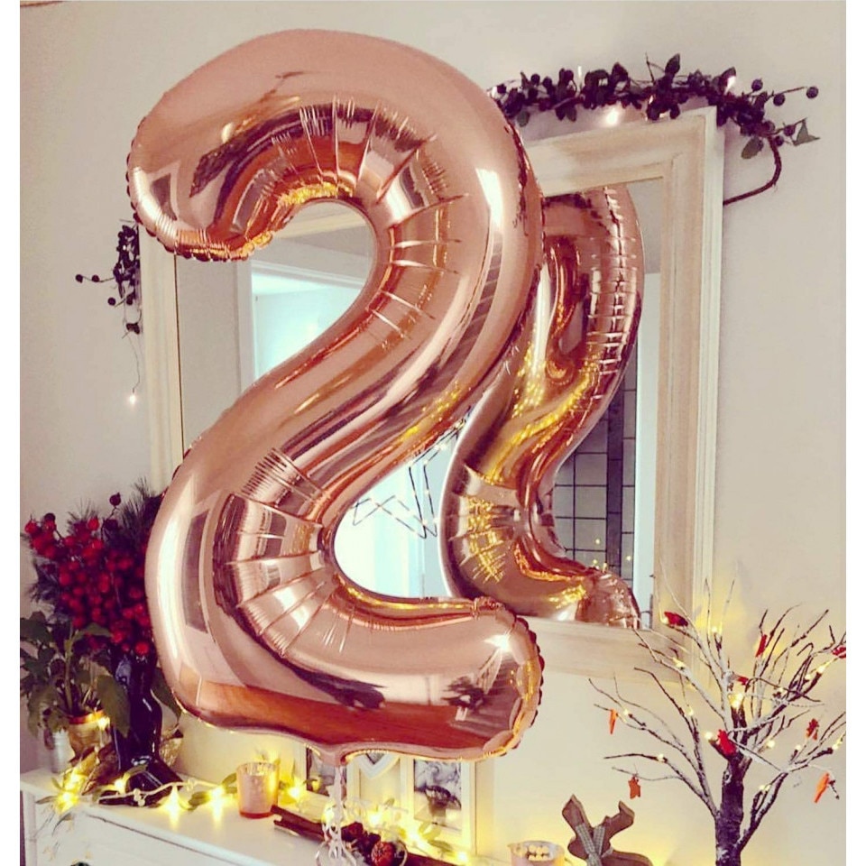 Feelairy Balloons Number 24 Rose Gold Foil Balloon Number 24