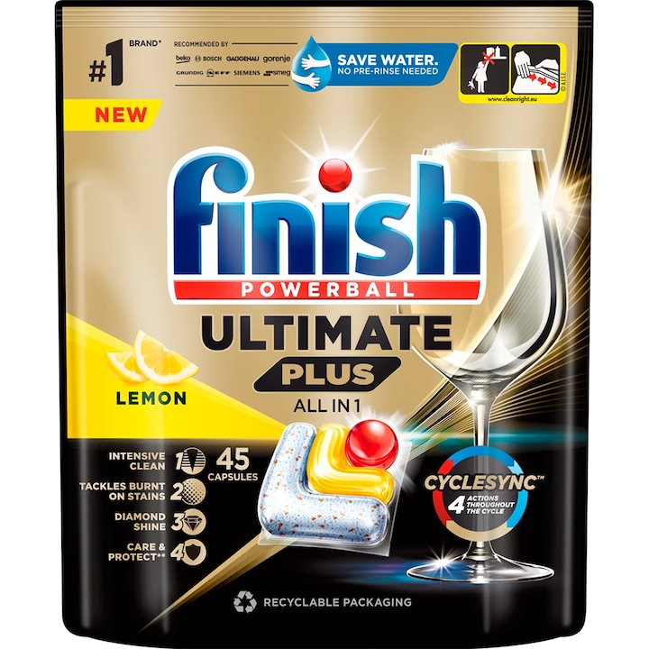 Finish® Ultimate Plus Lemon mosogatógép tabletta 45 db