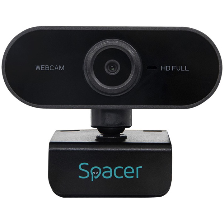 Camera web senzor 1080p Full-HD, Spacer, cu auto focus si rezolutie video 1920x1080, negru