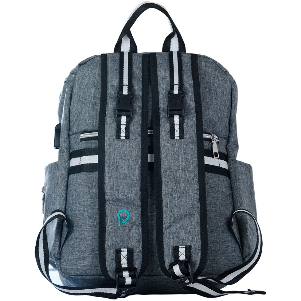 Rucsac Pumpkin, Spacer, 1 compartiment, buzunar frontal x 2, buzunar lateral x 2, buzunar dorsal cu fermoar, buzunar termoizolant detasabil, USB 2.0 (M)(pt. acces la Power Bank), fanta acces Casti, nylon, gri