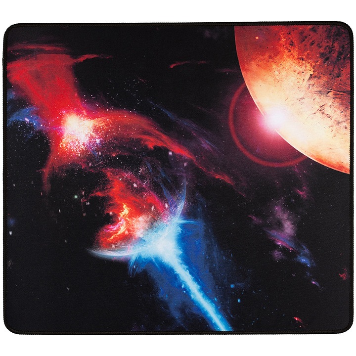 Mousepad gaming, Spacer, cauciuc si material textil, cusaturi anti-rupere, 450 x 400 x 3 mm