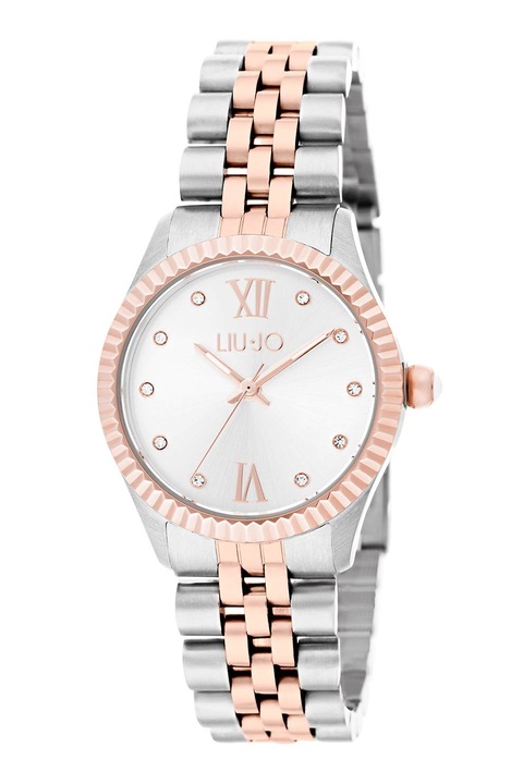Liu Jo, Rozsdamentes acél kvarc karóra kristályokkal a számlapján, Ezüstszín, Aranyszín