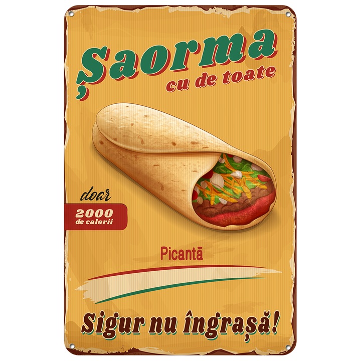 Placa metal decor, Saorma cu de toate, 20x30 cm