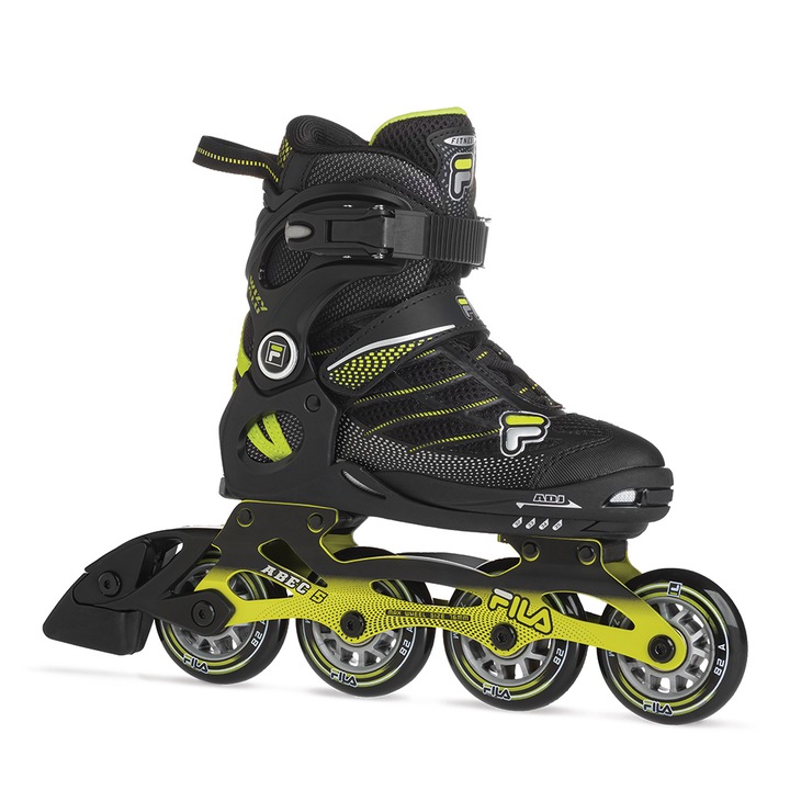 Gyermek görkorcsolya Fila Wizy Alu Black/Lime 32-35