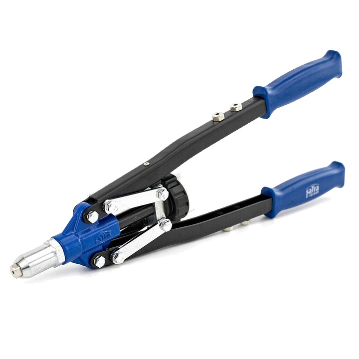 Kézi szegecselő fogó, 3,2 - 6,4 mm, 4 cserélhető fej, Satra