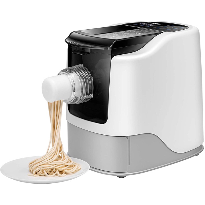 Masina Electrica de facut Paste cu 13 Forme Diferite, Pentru Spaghete, Macaroane, Noodles, 3 Moduri Automate de Functionare, 2 Moduri Manuale, Gri, Bukate®