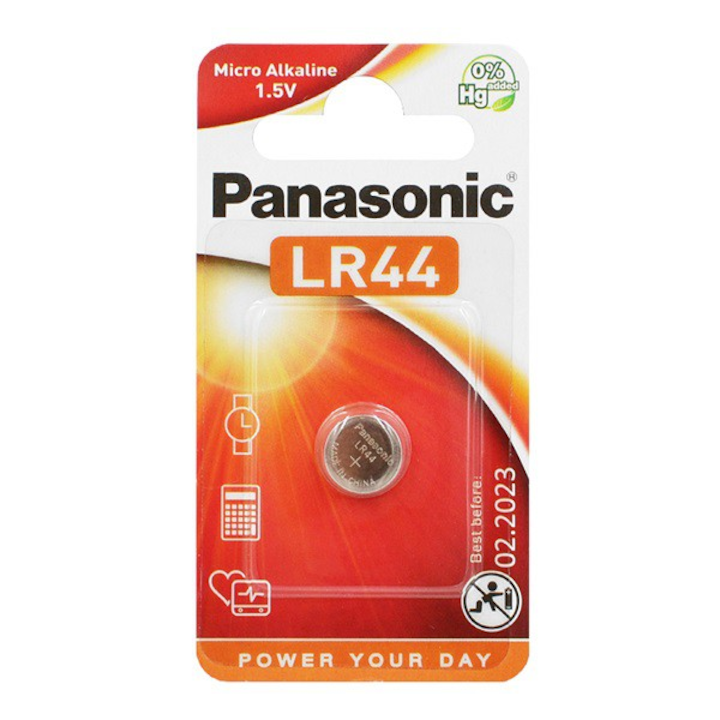PANASONIC gombelem (LR44L/1BP, 1.5V, alkáli) 1db / csomag (LR44L-1BP-PAN / LR44EL61B) (LR44L-1BP-PAN / LR44EL61B)
