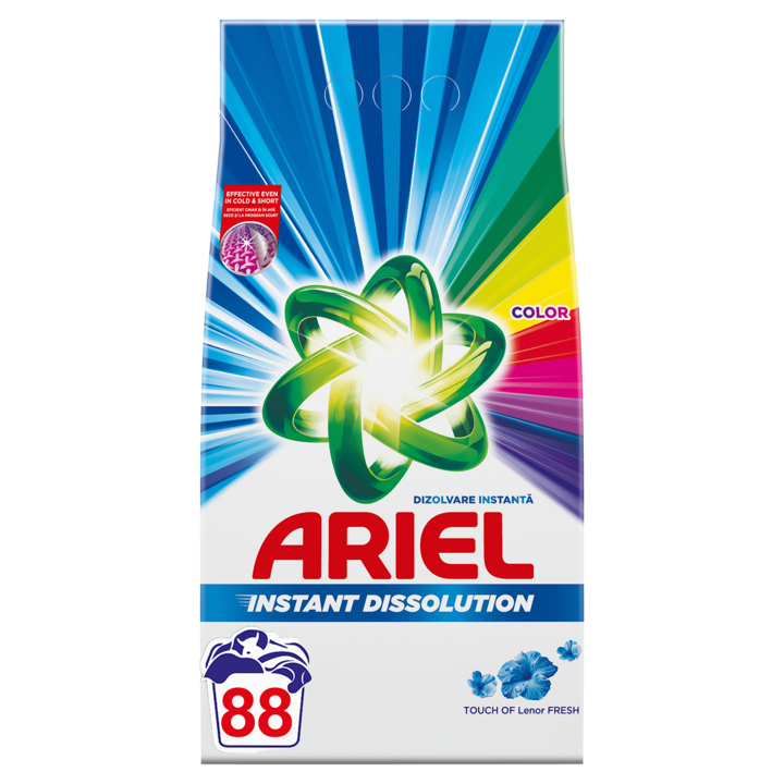 Detergent de rufe pudra Ariel Touch of Lenor Color 6 kg, 80 spalari