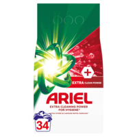 Detergent de rufe pudra Ariel +Extra Clean Power, 2.55kg, 34 spalari