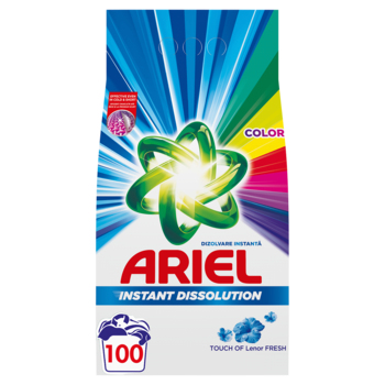 Detergent de rufe pudra Ariel Touch of Lenor Fresh Color, 7.5kg, 100 spalari