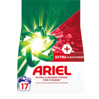 Detergent de rufe pudra Ariel +Extra Clean Power, 1.275kg, 17 spalari