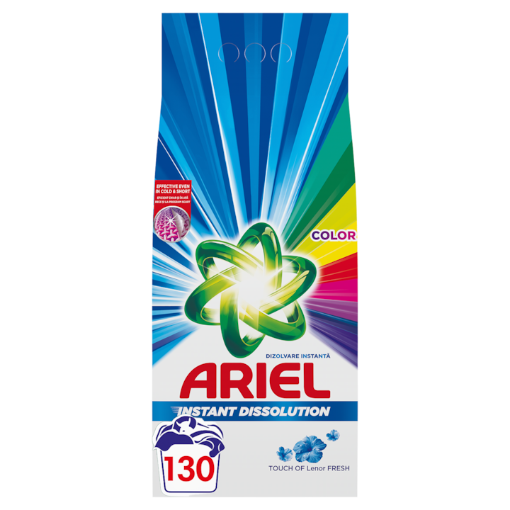 Detergent de rufe pudra Ariel Touch of Lenor Fresh Color, 9.75kg, 130 spalari