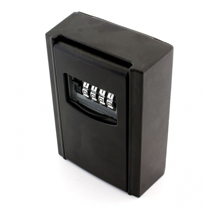 Cutie pentru depozitarea cheilor, UBX, din otel, cu cod de siguranta, neagra, 12x8.7x4 cm