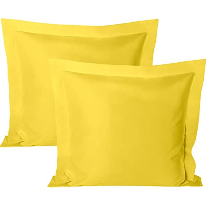Set 2 fete de perna 70 x 70 cm bumbac ranforce galben aprins