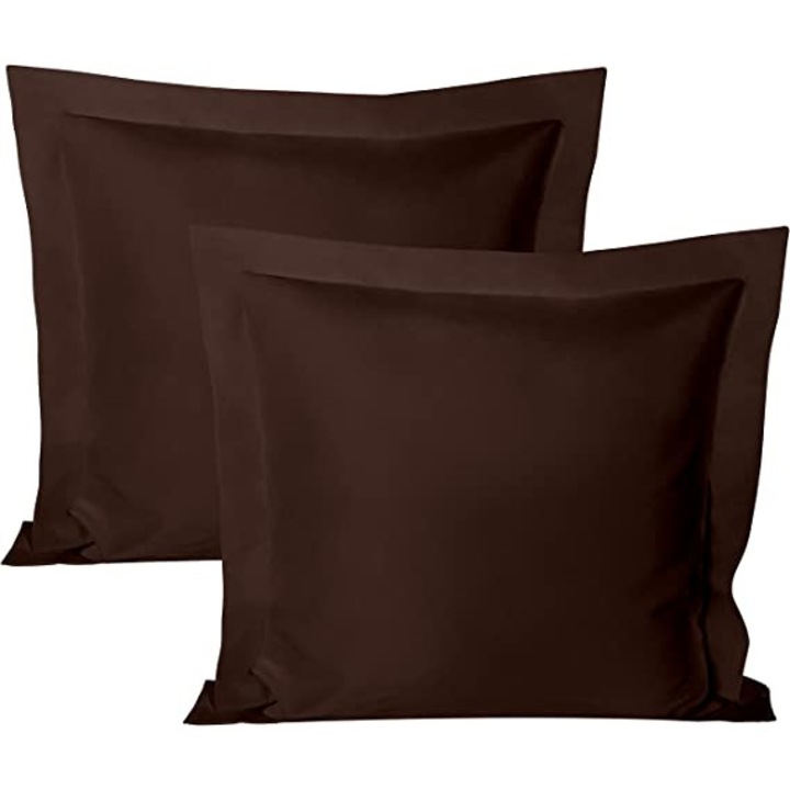 Set 2 fete de perna 70x70 cm bumbac ranforce maro inchis uni