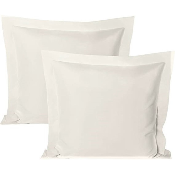 Set 2 fete de perna 70 x 70 cm bumbac ranforce alb murdar