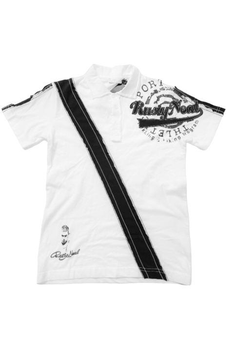 Férfi pólóing, pamut, fehér/fekete S