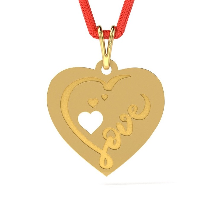 Sárga arany medál Love two zsinór modellel