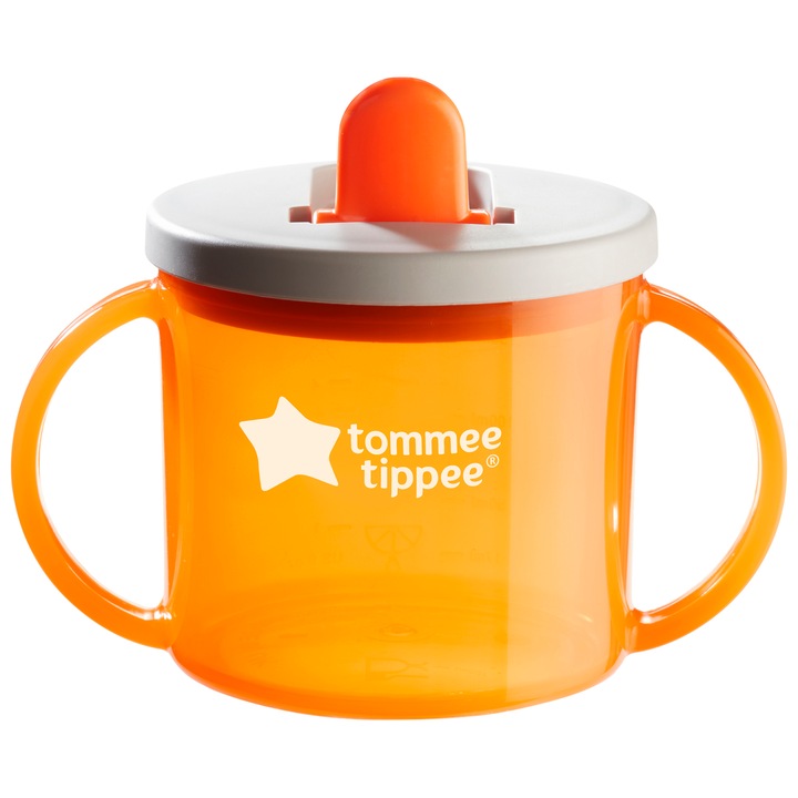 Cana Tommee Tippee First Cup, 190 ml, 4 luni +, Portocalie