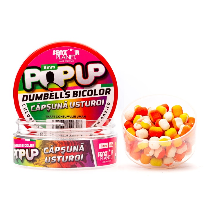 Pop-up, Dumbells Bicolor, Senzor Planet, Capsuna & Usturoi, 8 mm, 30 g