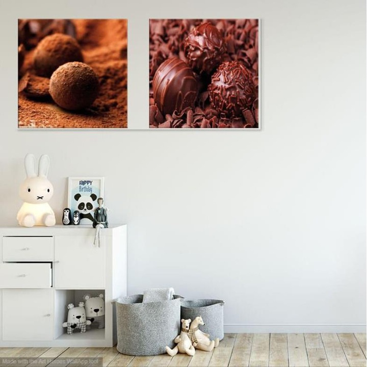 Tablou panou ITA H&G, Choco, 2x25x25cm, Multicolor