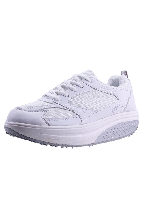 Juharlevelű női tornacipő, Fehér/Szürke