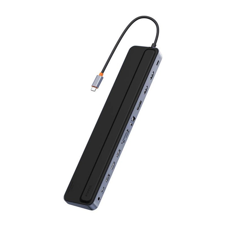 Хъб Baseus, EliteJoy Gen2, 11-порта, Type-C, Сив