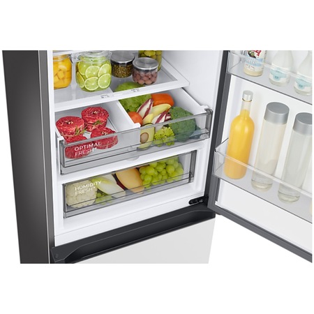 Combina frigorifica Samsung RB38C7B5C12/EF, Bespoke, 390 l, Clasa C, Total No Frost, All Around & Metal Cooling, Compresor Digital Inverter, WiFi, AI Energy, Smart Control, H 203 cm, Sticla alba