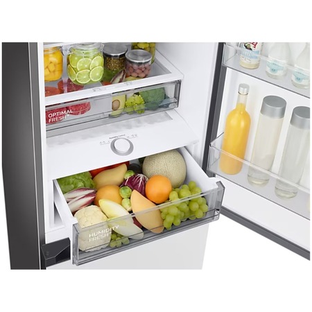 Combina frigorifica Samsung RB38C7B5C12/EF, Bespoke, 390 l, Clasa C, Total No Frost, All Around & Metal Cooling, Compresor Digital Inverter, WiFi, AI Energy, Smart Control, H 203 cm, Sticla alba