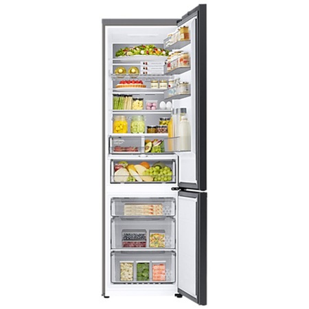 Хладилник Samsung RB38C7B6B22/EF, Bespoke, 390 л, Class B, Total No Frost, Twin & Metal Cooling, Digital Inverter Compressor, WiFi, AI Energy, H 203 см, Black glass