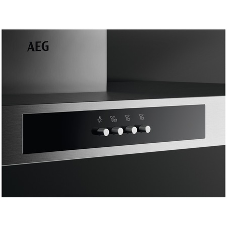 Hota incorporabila decorativa AEG DBB4651M, Putere de absorbtie 600 mc/h, Filtre aluminiu lavabile, Clasa B, Iluminare LED, 60 cm, Inox