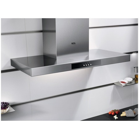 Hota incorporabila decorativa AEG DBB4951M, Putere de absorbtie 600 mc/h, Filtre aluminiu lavabile, Iluminare LED, 90 cm, Inox